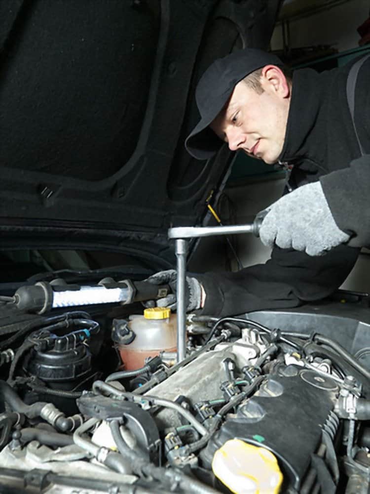 Man Working with light